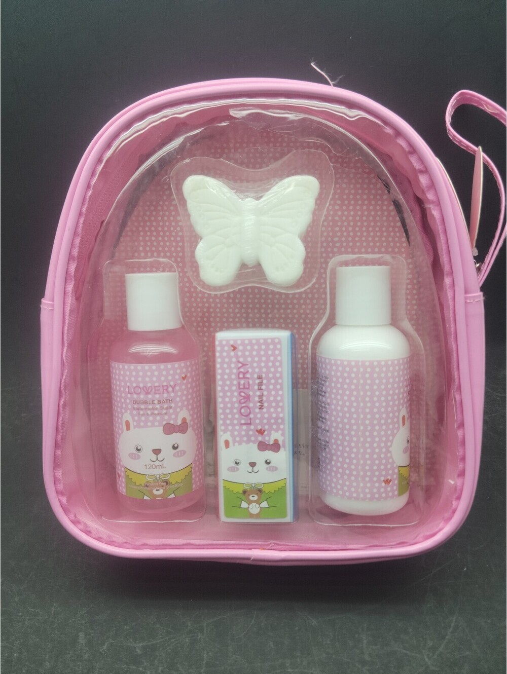 Lovery Girls 5 Pc Watermelon Sugar Bubble Bath Spa Bag Bath Gift Set for Kids
